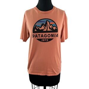 PATAGONIA Orange Top Organic Cotton Crew Neck Regular Pullover Tee Sz XS X-Small
